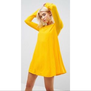 Asos mini swing dress in yellow. Worn only once